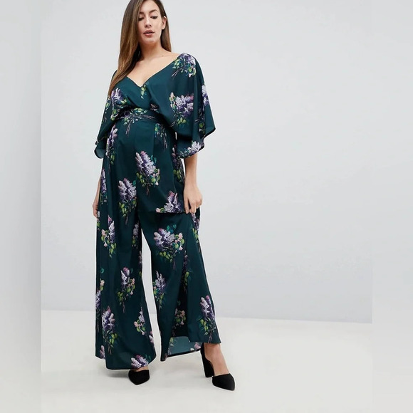 ASOS Pants - ASOS maternity floral wide leg Jumpsuit 29050